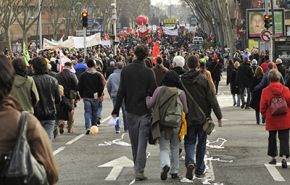 foule en marche