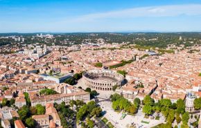 Nîmes vue du ciel